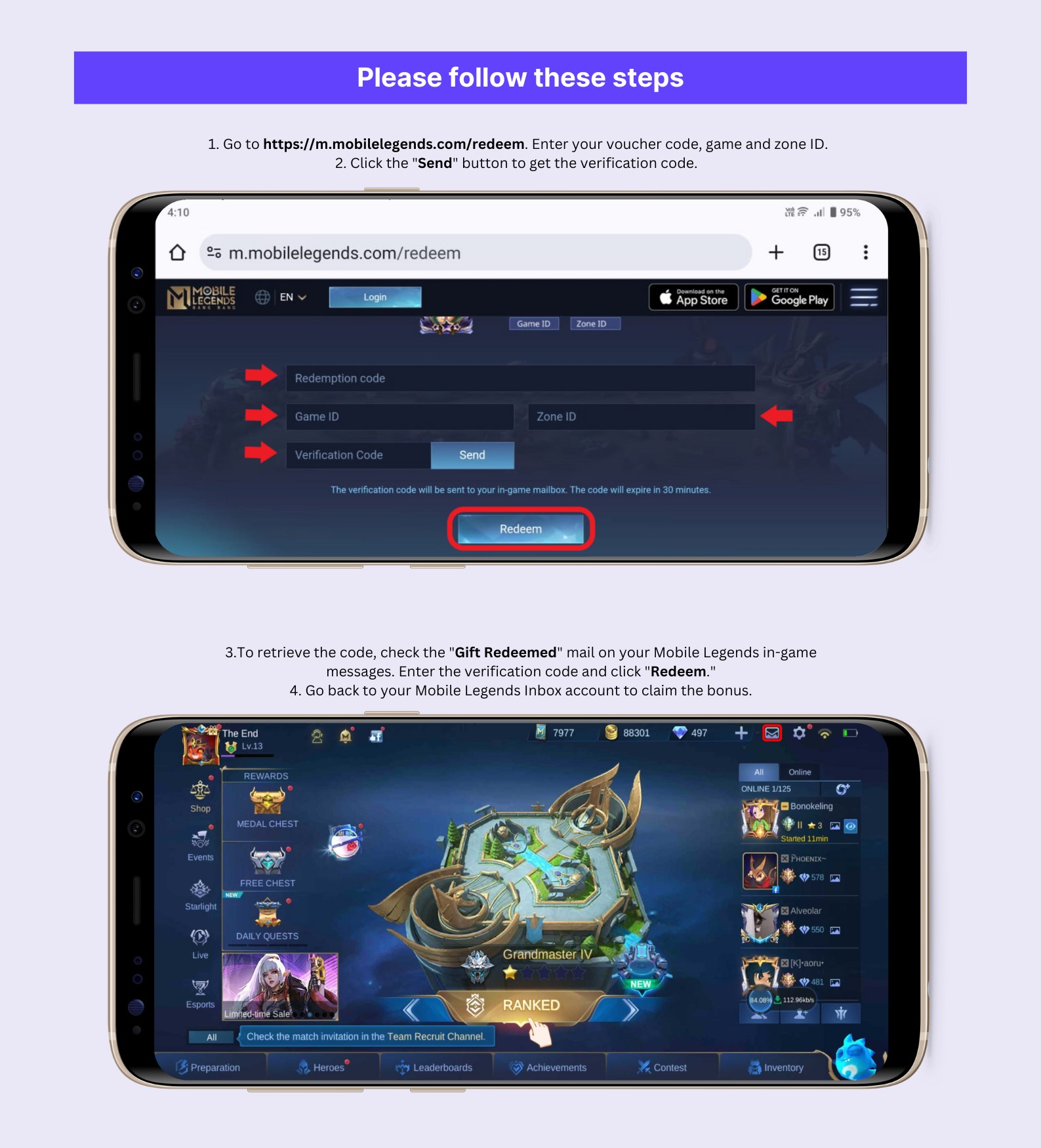 How To Redeem Mobile Legends Item Code – Codashop Philippines