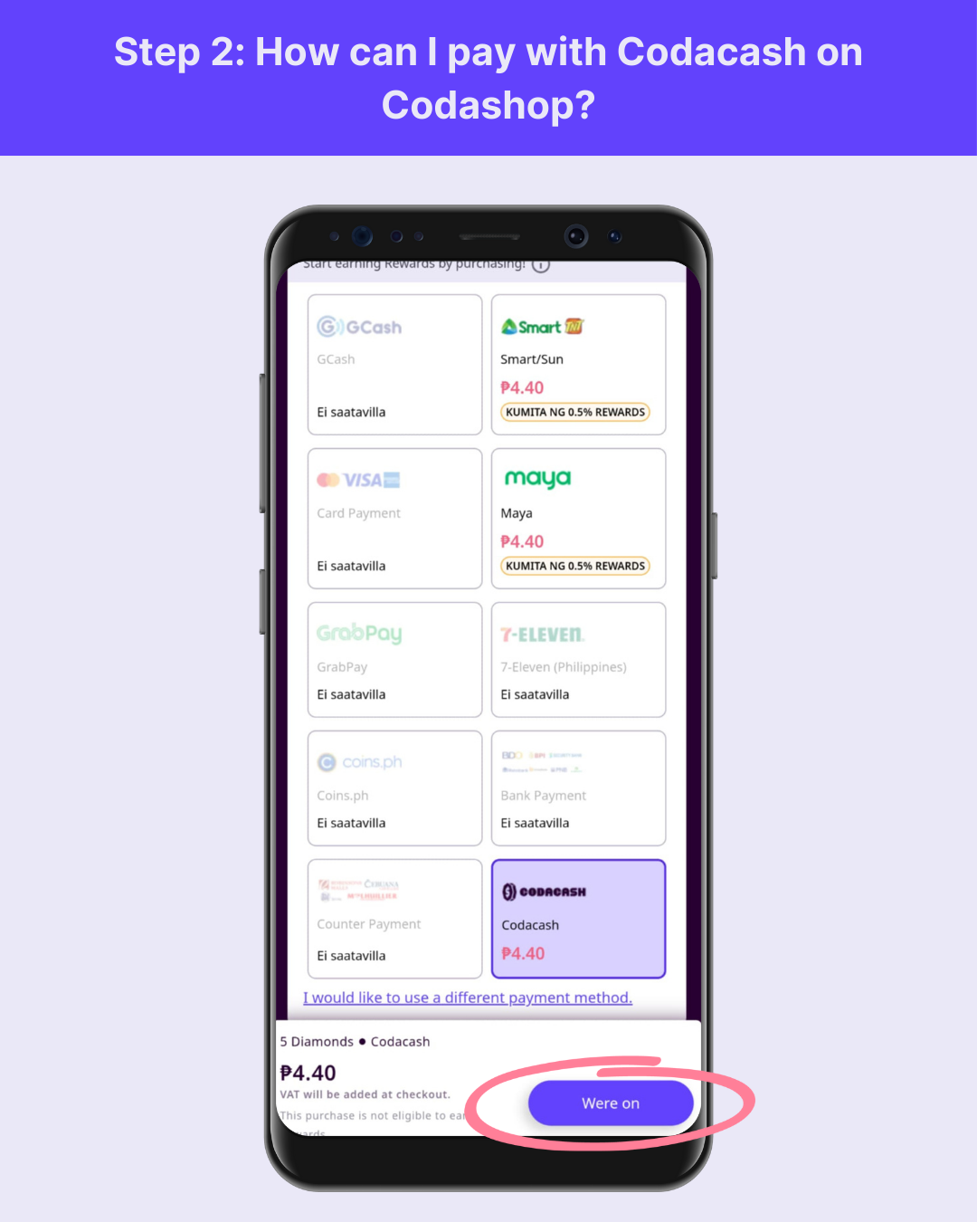 How can I pay with Codacash on Codashop? – Codashop Philippines