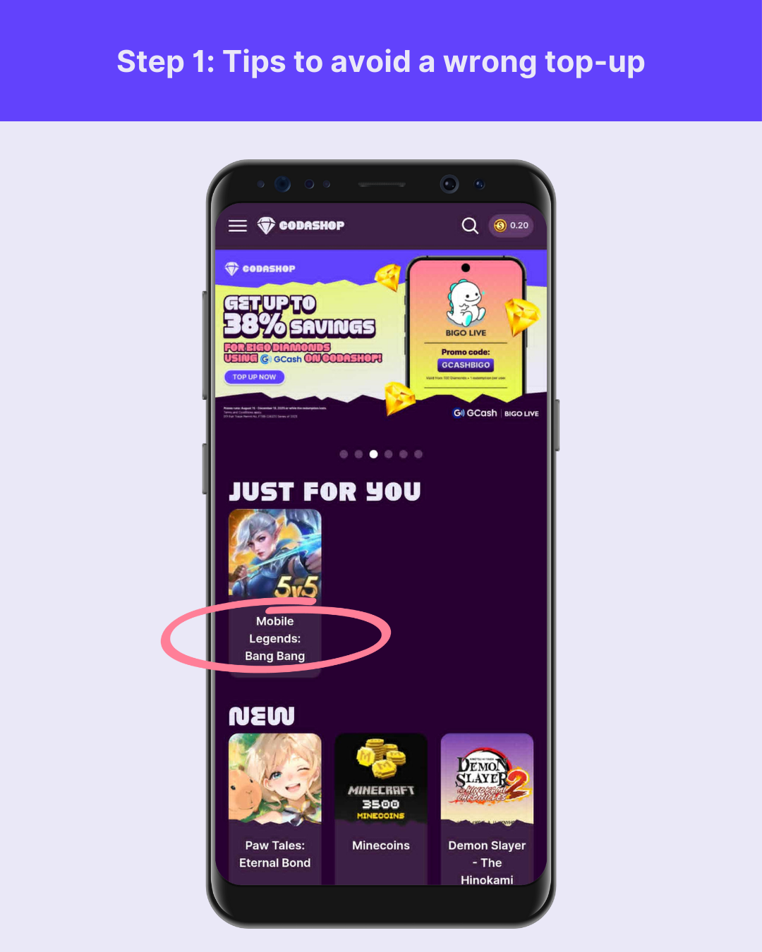 Tips to avoid a wrong top-up Step 1.png