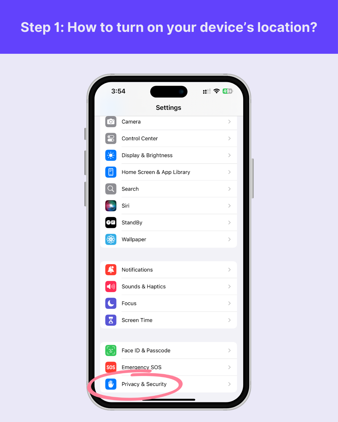 How to turn on your device location Step 1 iOS.png