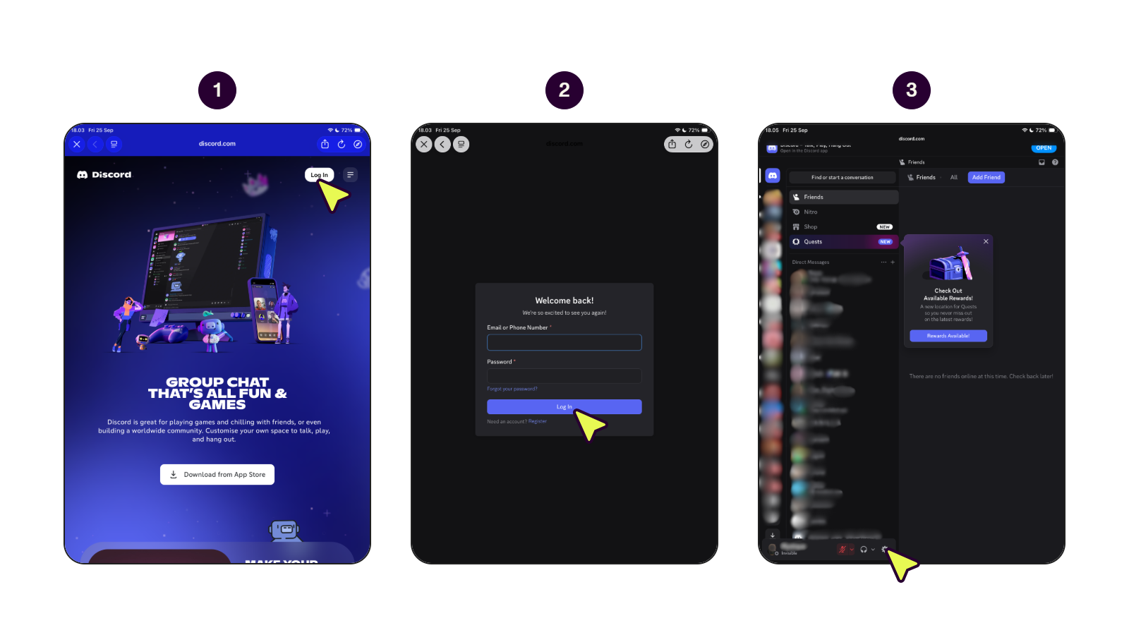 Step-by-step to redeem a Discord Nitro Monthly voucher code. (1/2)