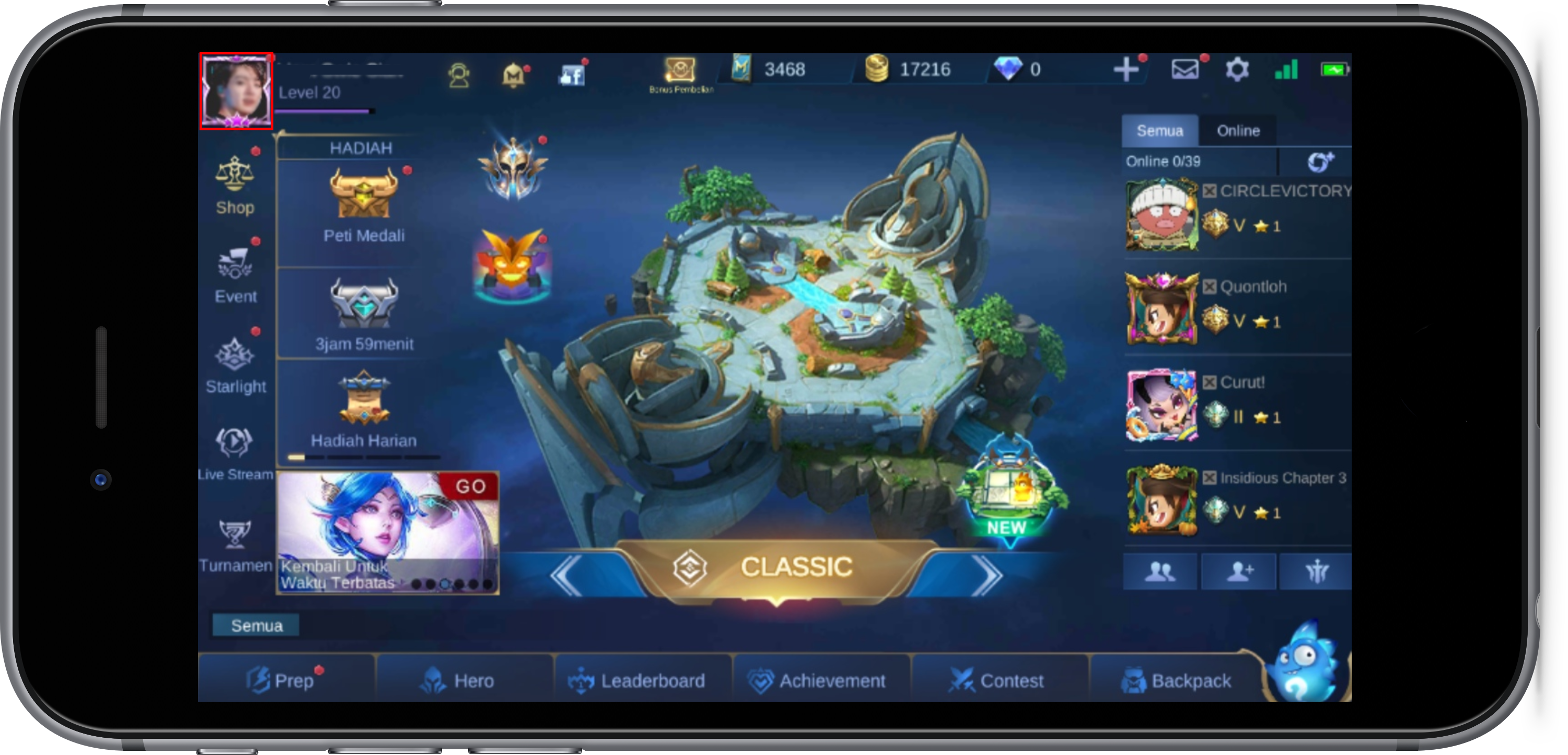 Mobile Home Screen UI - League of Legends Mobile