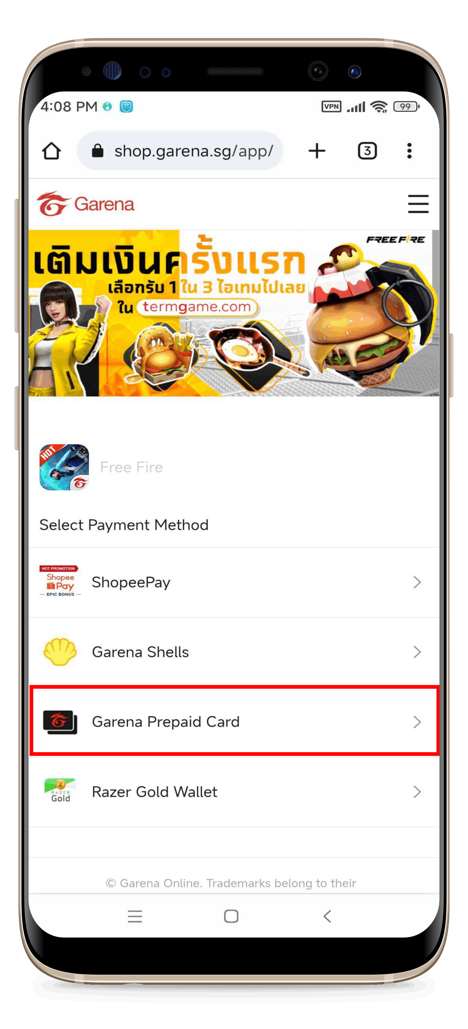 How to redeem Garena Shell Voucher code for Free Fire Diamonds